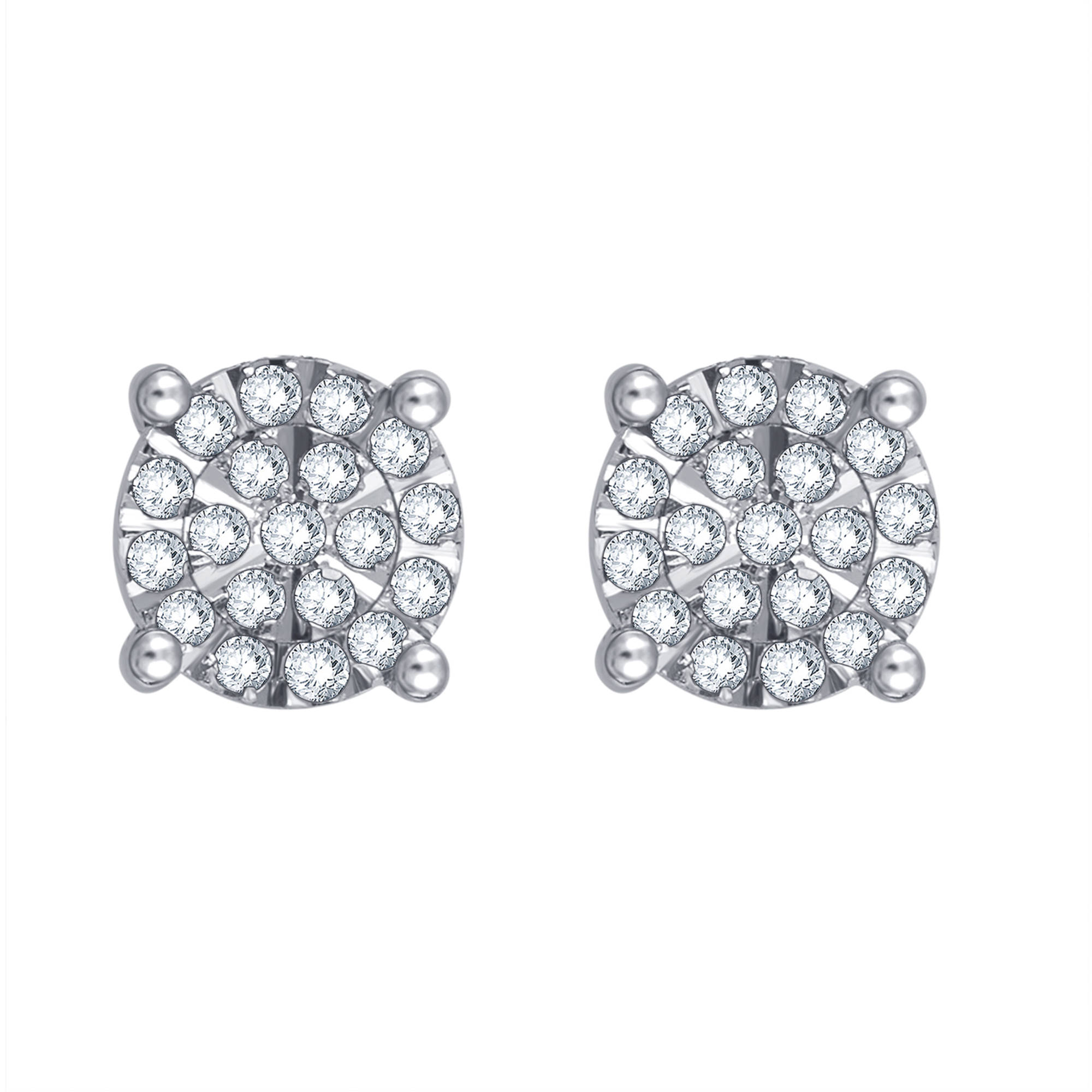 1/10 ct Diamond Miracle Bezel Set Screw Back Earrings Stud 0.10ct, I2-I3, G-H 1/10 ct Diamond Miracle Bezel Set Screw Back Earrings Stud 0.10ct, I2-I3, G-H